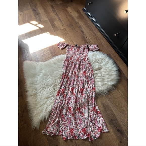 LULU’S View From The Meadow Cream Floral Print Off The Shoulder Dress - Picture 2 of 4